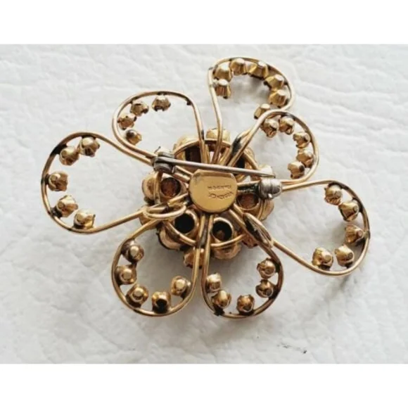 Vintage Harper 1/20 12k Gold Filled Emerald Green Baguette Brooch Pendant - Picture 4 of 8